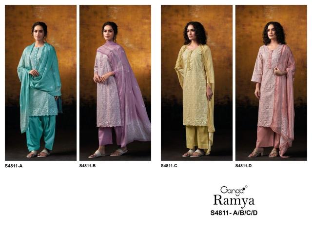 Ganga ramya 4811 catalog dress material wholesale with price